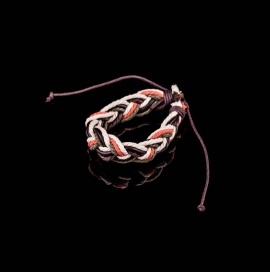 Браслет плетёный текстильный " Кантри " разноцветный 1шт (160-1)