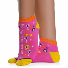 Носки хлопковые " Super socks LTB-100 " розовые принт1 р:37-41