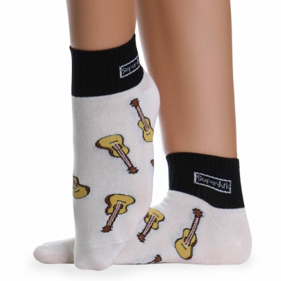Носки хлопковые с ярким принтом " Super socks B126-3 " белые р:37-41 фото 110480
