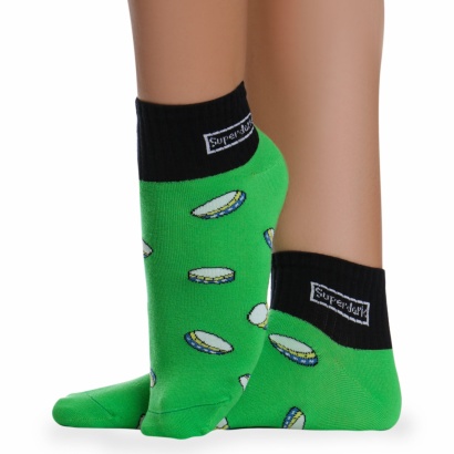 Носки хлопковые с ярким принтом " Super socks B126-3 " зелёные р:37-41 фото 110483