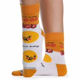 Носки хлопковые с оригинальным принтом " Super socks LTB-205 " белые р:37-43