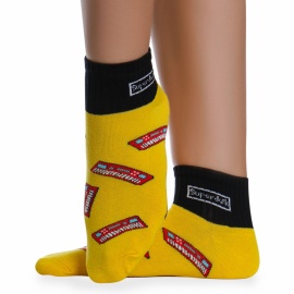 Носки хлопковые с ярким принтом " Super socks B126-3 " жёлтые р:37-41