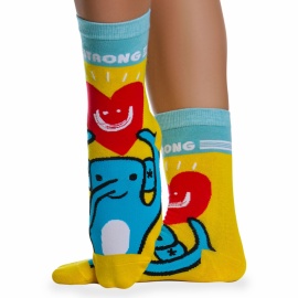 Носки хлопковые с ярким принтом " Super socks LTB-208 " жёлтые р:37-43