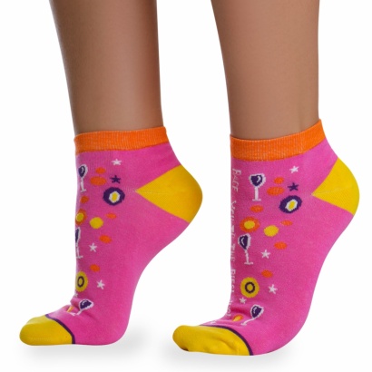 Носки хлопковые " Super socks LTB-100 " розовые принт1 р:37-41 фото 110491