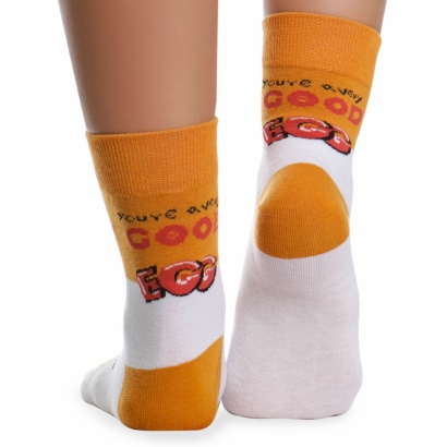 Носки хлопковые с оригинальным принтом " Super socks LTB-205 " белые р:37-43 фото 110529