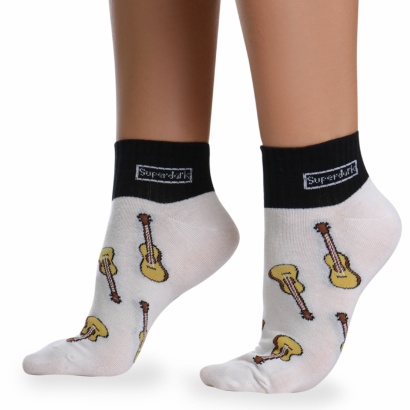 Носки хлопковые с ярким принтом " Super socks B126-3 " белые р:37-41 фото 110481