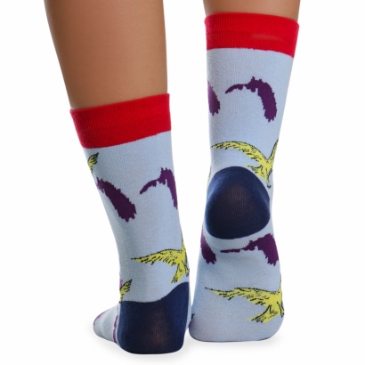 Носки хлопковые с ярким принтом " Super socks LTB-208 " голубые р:37-43 фото 110556
