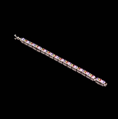 Браслет под золото с прямоугольными разноцветными камнями " Xuping Jewelry " 1шт (78) фото 65575