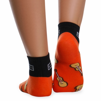 Носки хлопковые с ярким принтом " Super socks B126-3 " оранжевые р:37-41 фото 110473