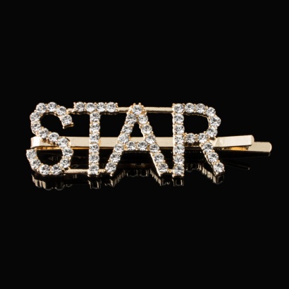 Заколка-невидимка декорированная стразами " RA888 " STAR под золото фото 97249