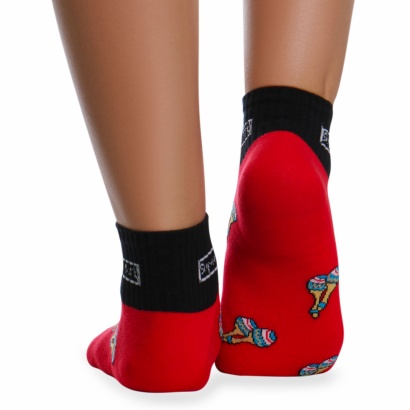 Носки хлопковые с ярким принтом " Super socks B126-3 " красные р:37-41 фото 110488
