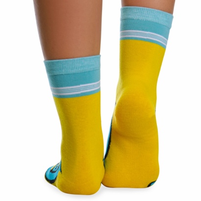 Носки хлопковые с ярким принтом " Super socks LTB-208 " жёлтые р:37-43 фото 110559