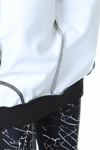 Леггинсы с начесом с кожаными вставками " AMAYI NO:8112-2 " черный белые разводы р: 40-42 фото 51800