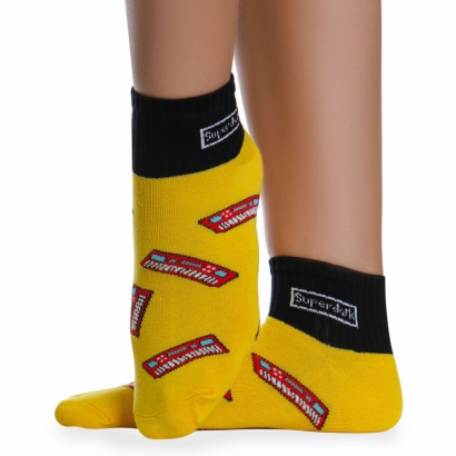 Носки хлопковые с ярким принтом " Super socks B126-3 " жёлтые р:37-41 фото 110477