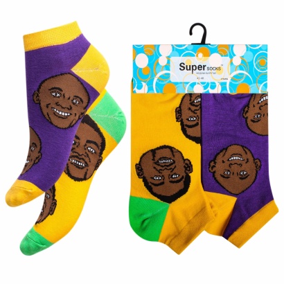 Носки мужские хлопковые укороченные " Super socks A162-3 " 2 пары жёлтые/фиолетовые р:40-45 фото 110586