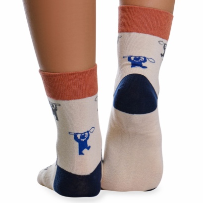 Носки хлопковые с оригинальным принтом " Super socks LTB-205 " бежевые р:37-43 фото 110526