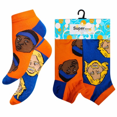 Носки мужские хлопковые укороченные " Super socks A162-3 " 2 пары оранжевые/синие р:40-45 фото 110584