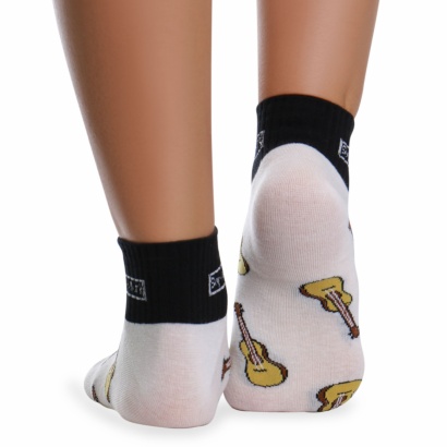 Носки хлопковые с ярким принтом " Super socks B126-3 " белые р:37-41 фото 110482