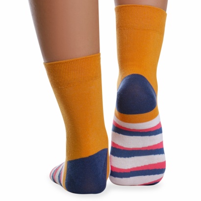 Носки хлопковые с оригинальным принтом " Super socks LTB-205 " оранжевые р:37-43 фото 110541