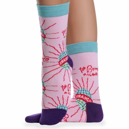 Носки хлопковые с ярким принтом " Super socks LTB-208 " розовые р:37-43 фото 110548