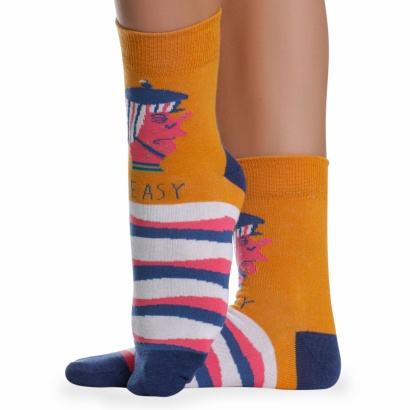 Носки хлопковые с оригинальным принтом " Super socks LTB-205 " оранжевые р:37-43 фото 110539