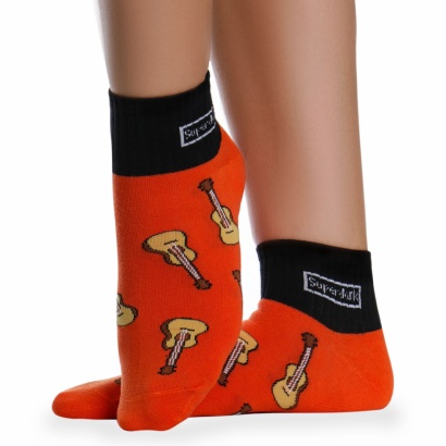 Носки хлопковые с ярким принтом " Super socks B126-3 " оранжевые р:37-41 фото 110471