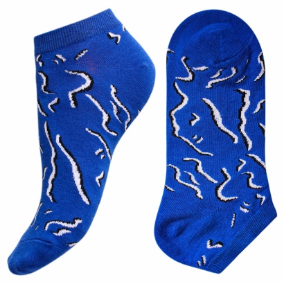 Носки мужские хлопковые укороченные " Super socks A162-1 " синие принт2 р:40-45 фото 110620